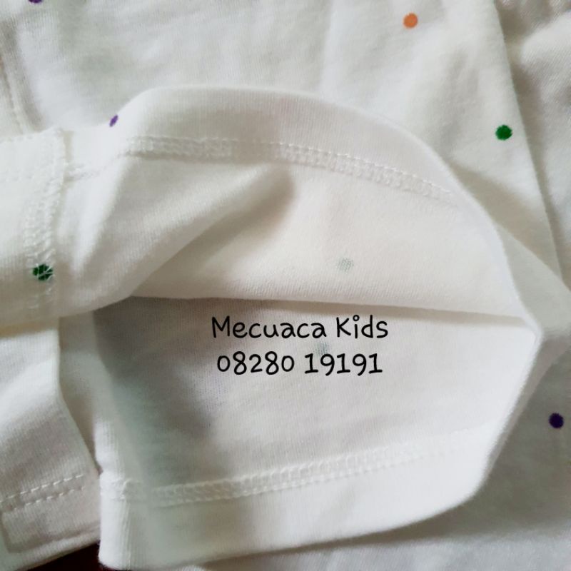 9-10kg Bộ dài tay cotton trắng chấm bi Agabang xuất Hàn dư xịn cho bé trai bé gái