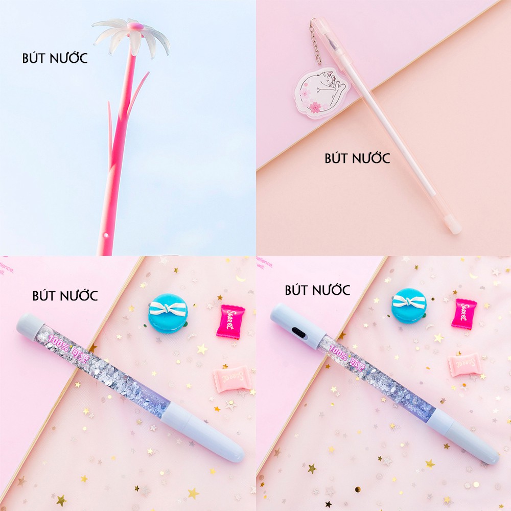 Combo 20 Bút Viết Nước Bút Chì Bút Máy Bút Bi Bút Xoá Được Kiểu Độc Đáo