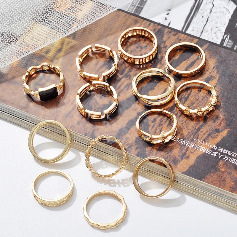 Bộ Nhẫn Đeo Khớp Ngón Tay Họa Tiết Hình Học Ngôi Sao / Bán Nguyệt / Hình Học Màu Vàng Phong Cách Boho Cổ