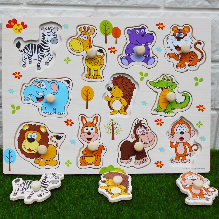 Bảng núm gỗ nhiều chủ đề cho bé - đồ chơi lắp ghép hình giáo dục sớm cho trẻ chất liệu gỗ cao cấp an toàn