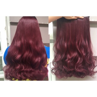 Tóc kẹp đỏ tím 6 dải