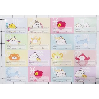 16 Nhãn vở molang 12 cung hoàng đạo