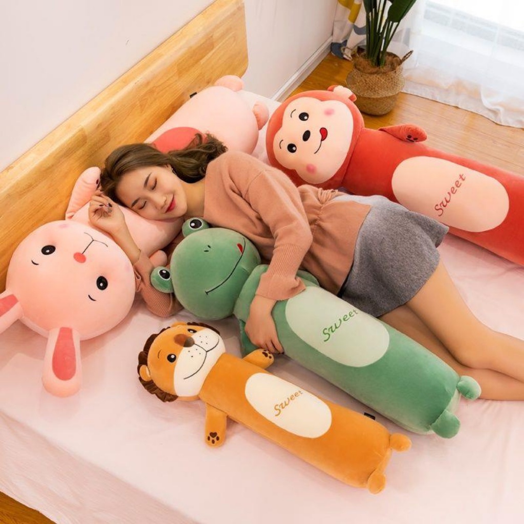 Gối ôm gấu bông hình thú nhồi bông ngộ nghĩnh đáng yêu chất lượng mềm mịn - Sunhome