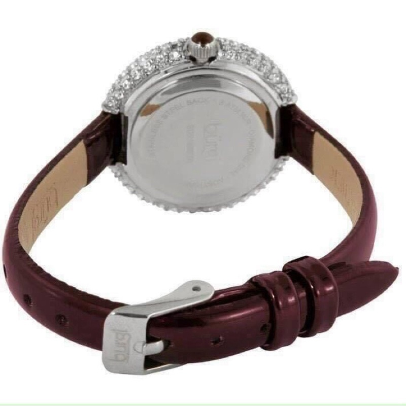 Đồng Hồ Nữ Burgi dây da nâu case 29mm