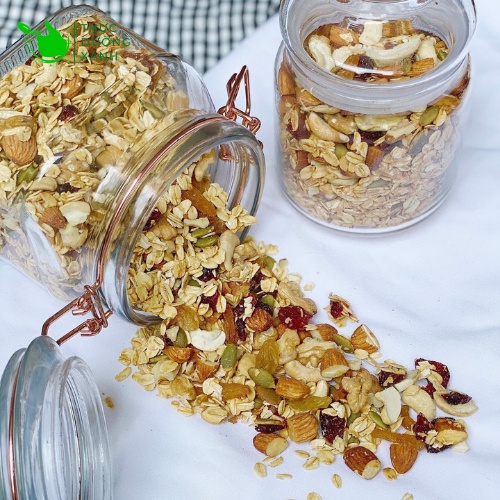 Granola siêu hạt, ngũ cốc dinh dưỡng ăn kiêng &amp; giảm cân 500Gr, Eat Clean, Healthy - Thực Dưỡng Xanh