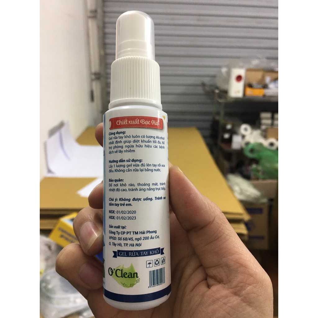 Gel rửa tay khô diệt khuẩn O' Clean 60ml Hương Bạc Hà | BigBuy360 - bigbuy360.vn