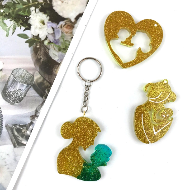 Khuôn Silicone Làm Móc Khóa Trang Sức DIY Cho Mẹ Và Bé