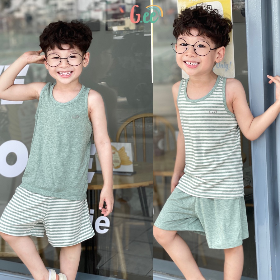 Áo ba lỗ bé trai chất liệu gỗ sồi siêu mềm mát, thấm hút mồ hôi- Gee