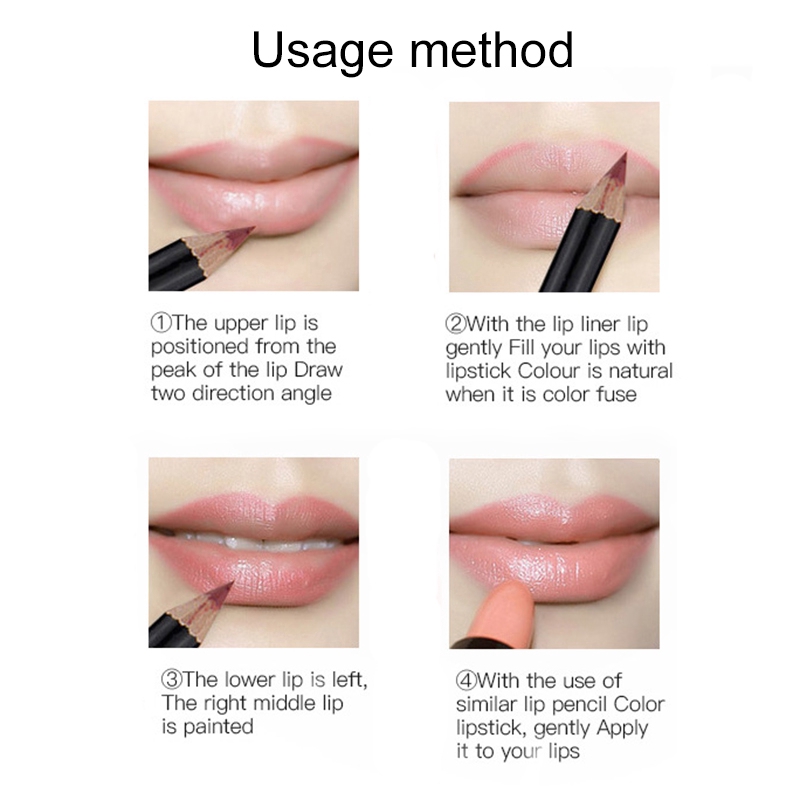 [Hàng mới về] Set 6 chì kẻ môi màu lì thời trang kháng nước chuyên dùng trang điểm chuyên nghiệp