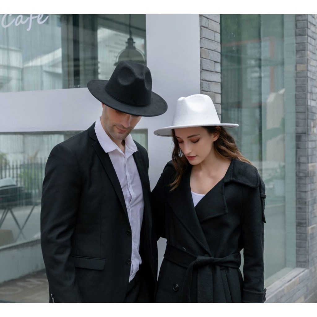 60cm Mũ vành tròn rộng phong cách vintage cho nam