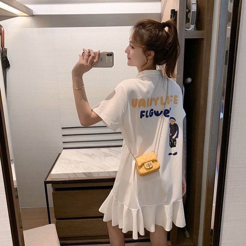 Đầm Polo Tay Ngắn Dáng Rộng Thiết Kế Mới Thời Trang Theo Phong Cách Hàn Quốc