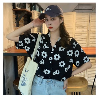 A061 - Áo sơ mi nữ ngắn tay kiểu dáng retro phong cách Hàn Quốc [Hàng sẵn]