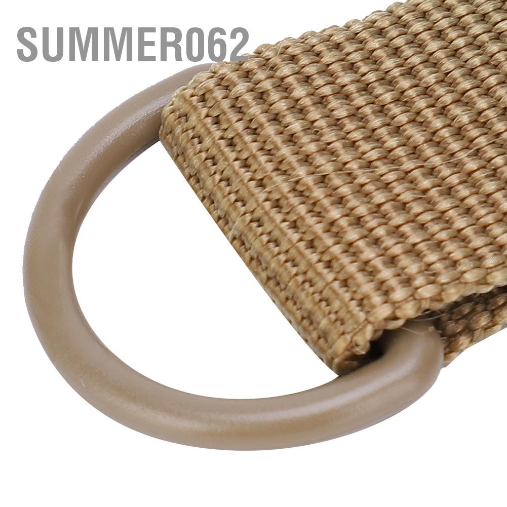 Summer062 8pcs Outdoor Camping Backpack Key Hook D‑Ring Nylon Webbing Buckle Hanging Belt Chain Khaki