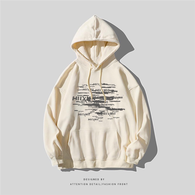 NRVP Áo Khoác Hoodie Tay Dài Dáng Rộng In Họa Tiết Phong Cách Hàn Quốc Dành Cho Nam Nữ