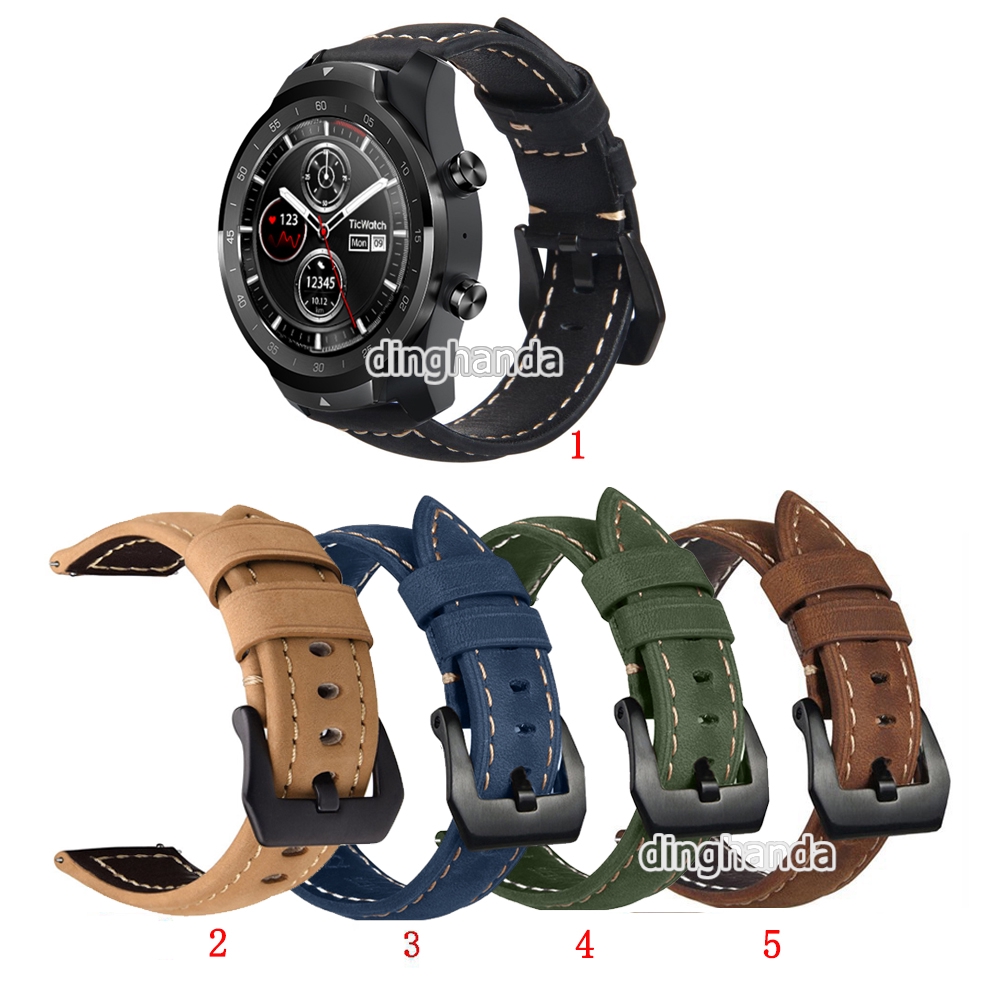 Dây đeo bằng da ngựa cho đồng hồ Ticwatch Pro E2 S2 GTX
