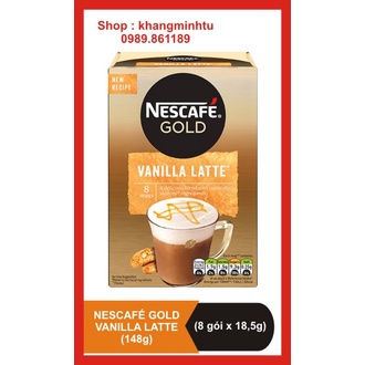 Cà phê hòa tan cao cấp Nescafé Gold Vanilla Latte (Hộp 8 gói x 18.5g) - Nestlé