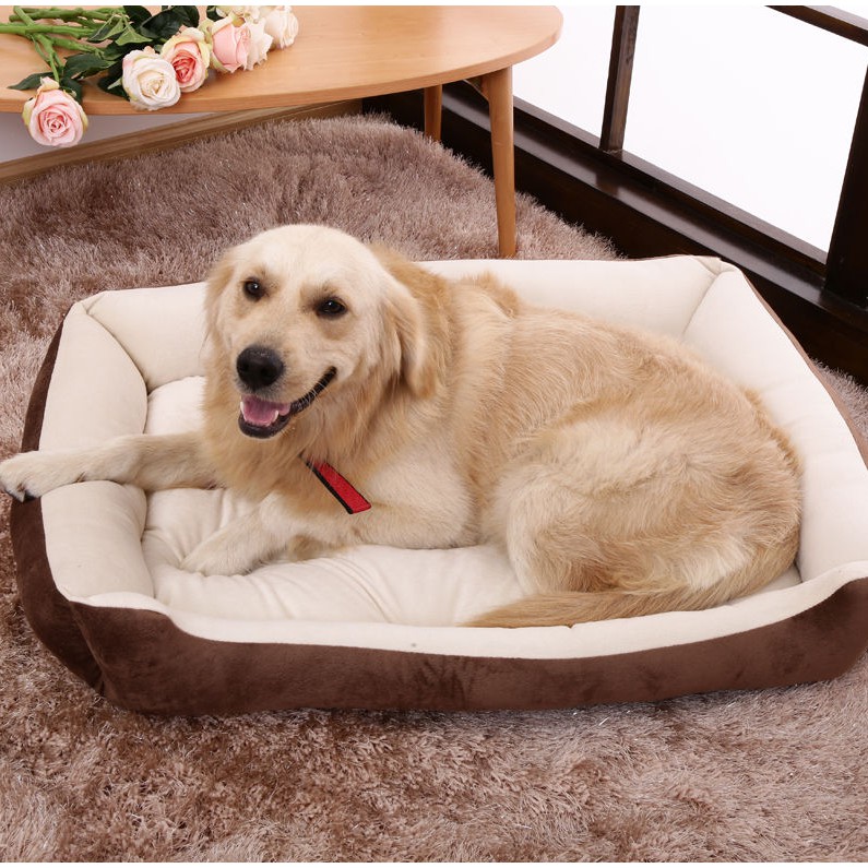 Giường ngủ hình chữ nhật giữ ấm vào mùa đông dành cho thú cưng / cún / mèo nhỏ và lớn