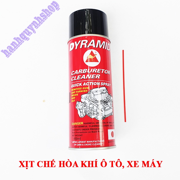 Xịt chế hòa khí ô tô, xe máy Dyramid 450ml