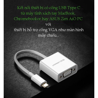 Bộ chuyển đổi USB-C sang VGA dài 10CM UGREEN CM140
