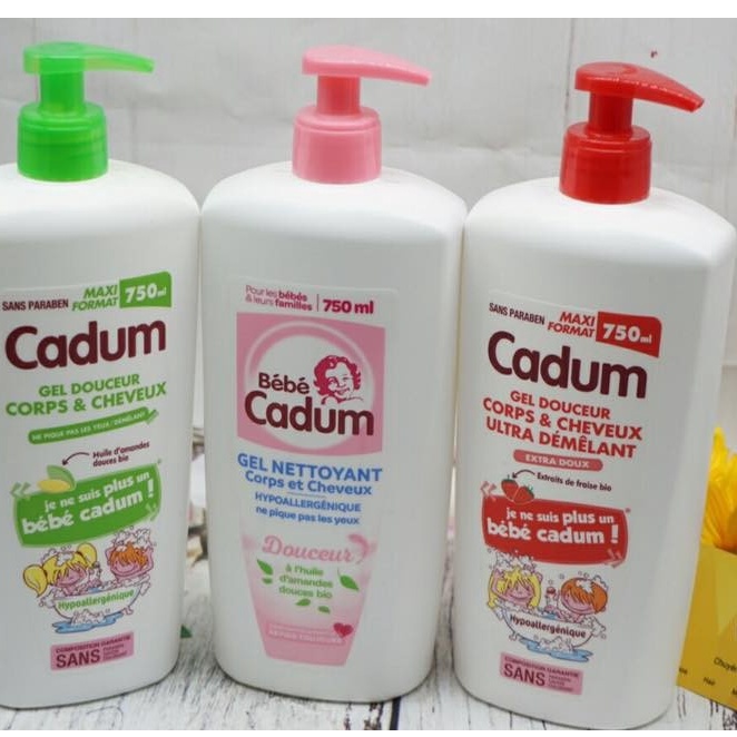 Sữa tắm gội cho trẻ sơ sinh Bebe Cadum Gel Nettoyant Corps Et Cheveux 750ml