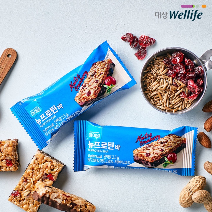 Bánh ngũ cốc bổ sung protein Wellife Mymeal new protein bar hộp 12 gói