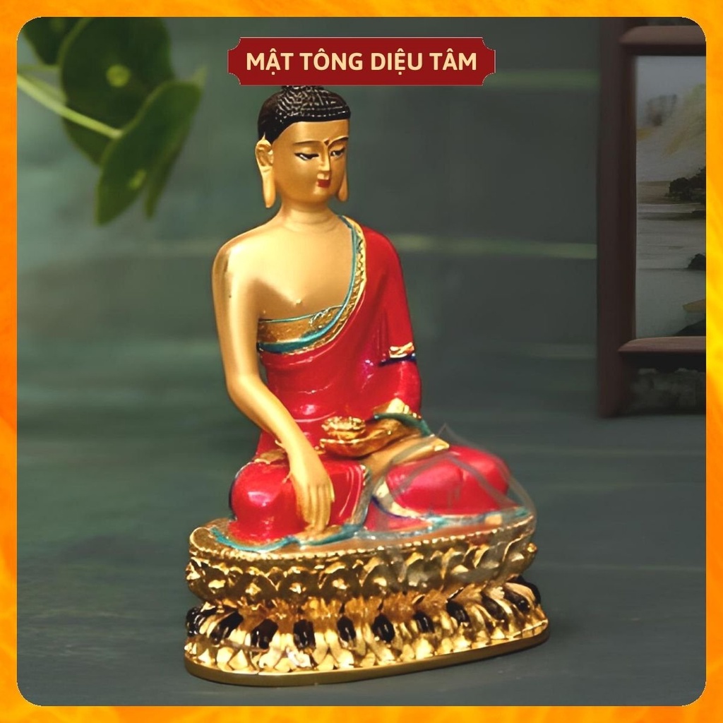 Tượng phật thích ca thờ cúng mật tông Tây Tạng, tượng phật để ô tô - mẫu TC màu 14,5cmvẽ tay Tây Tạng