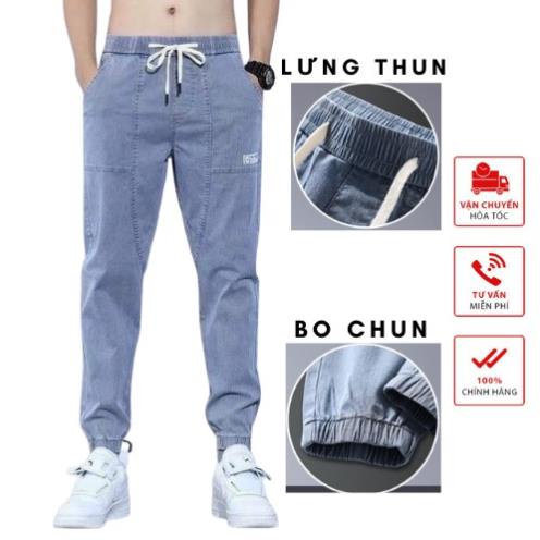 Quần Jean Nam ống bo chân Quần jogger jeans chất bò Co Dãn 4 Chiều  QJ104