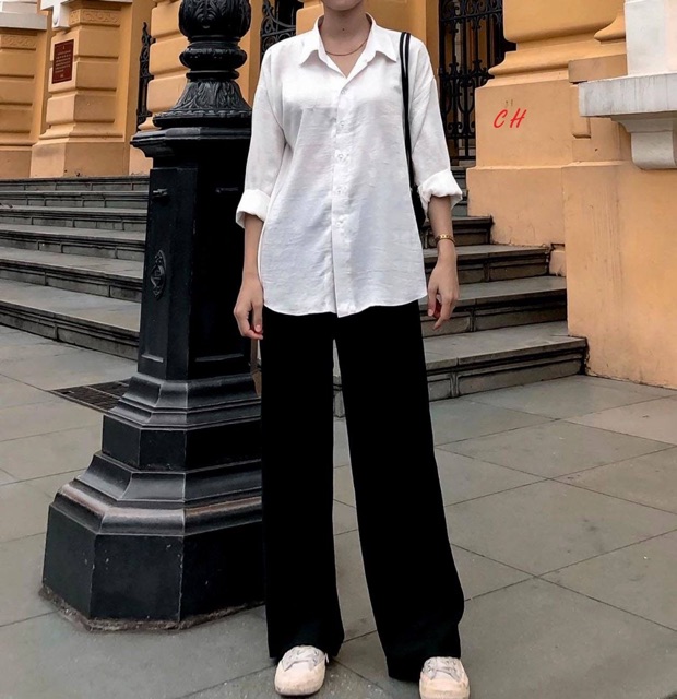 Sét sơ mi Trơn quần ống xuông COP895