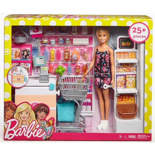 Búp bê Barbie mua sắm tại siêu thị FRP01