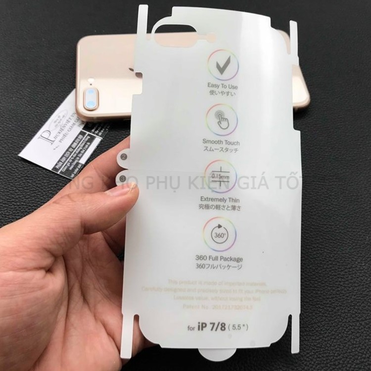 Miếng dán PPF cho iPhone(mặt trước + sau) 4 lớp full cạnh, viền tặng bộ giấy lau vệ sinh