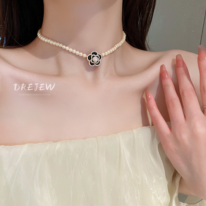 DREJEW Dây chuyền mạ vàng đính ngọc trai nhân tạo phong cách baroque thời trang