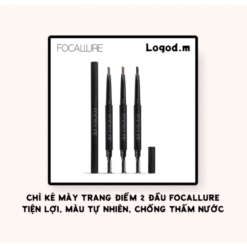 🎀SĂN SALE🎀Bút Kẻ Mày Trang Điểm 2 Đầu FOCALLURE Tiện Lợi, Màu Tự Nhiên, Chống Thấm Nước - Logod.m