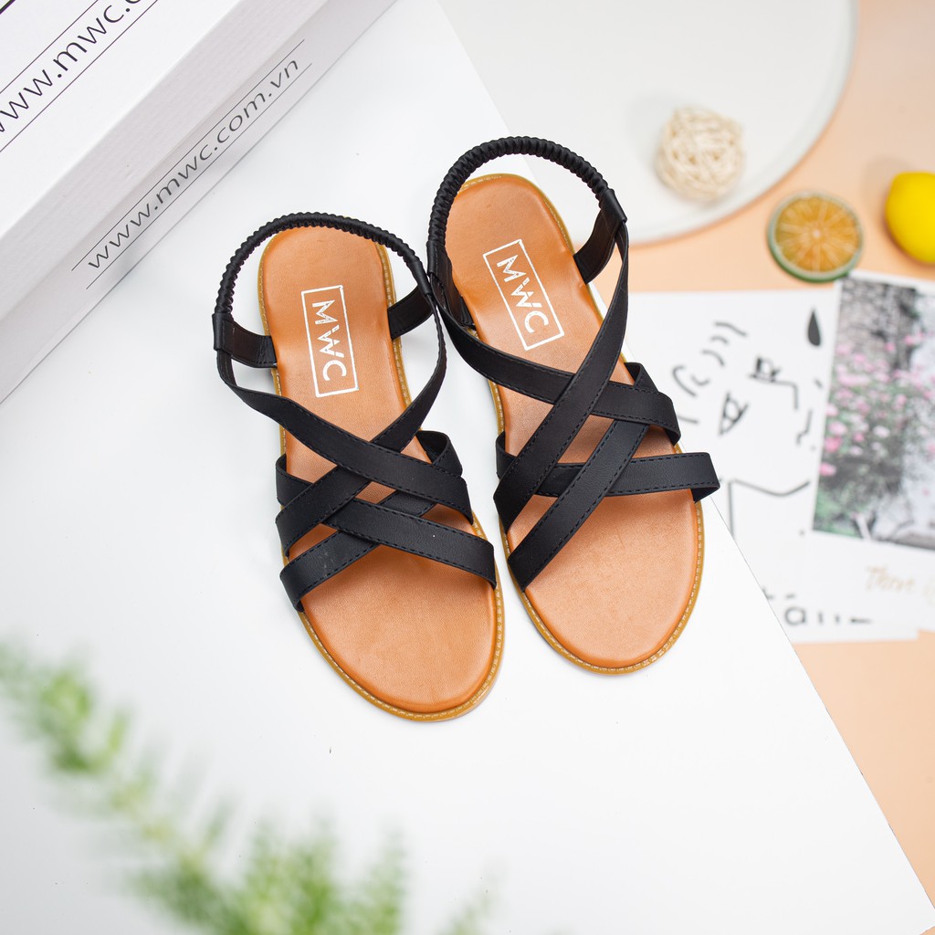 Giày sandal nữ quai chéo dây mảnh MWC NUSD- 2611