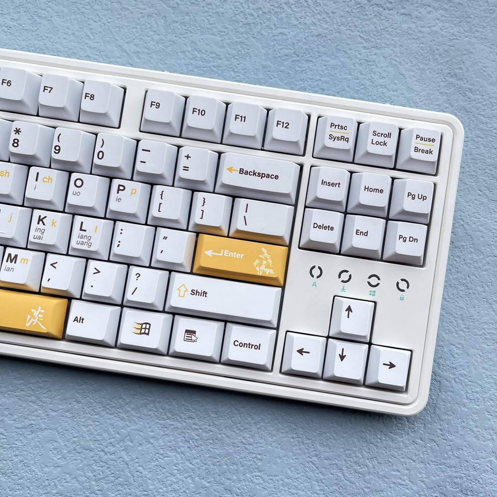 128 Phím PBT Keycaps Cherry Profile Anh đào Hoa mai Hoa lan Hoa cúc Cây thuốc nhuộm tre Phụ Bàn phím cơ học Keycap