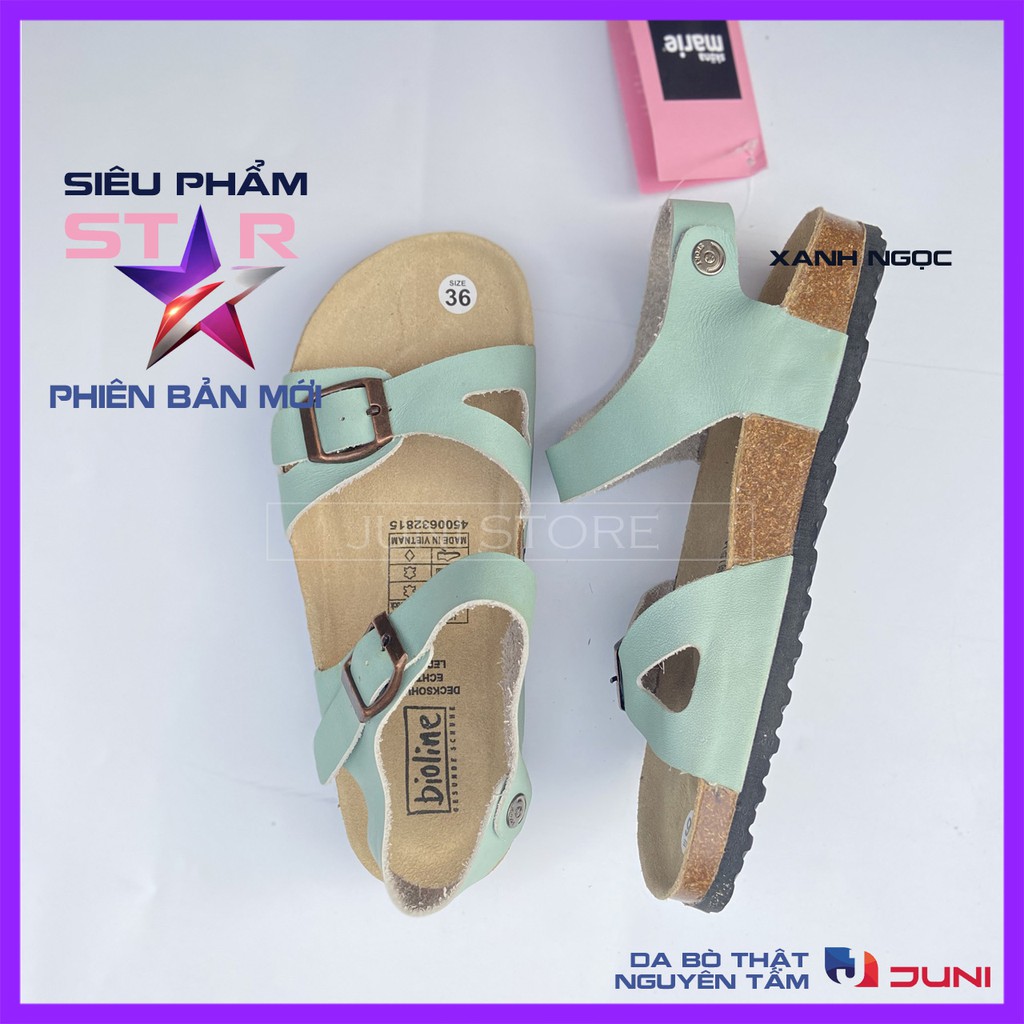 [SIÊU PHẨM MỚI RA MẮT] D23 - Dép sandal da bò thật Unisex - Đế trấu - Juni Store