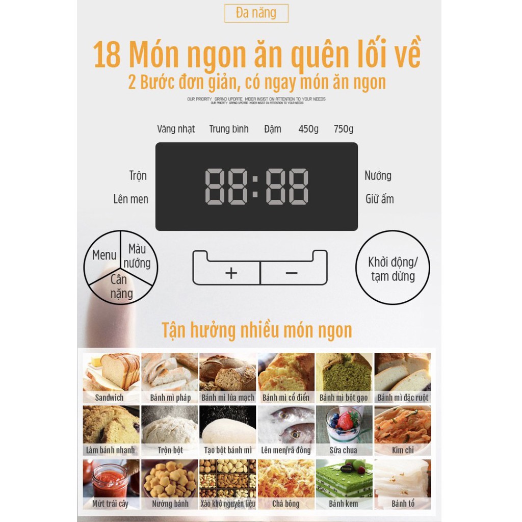 Máy làm bánh mì tự động Donlim DL-T06A