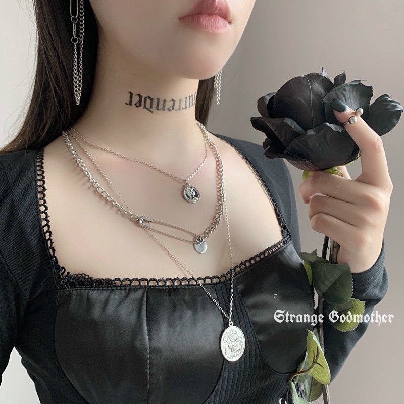 Vòng Cổ Nhiều Lớp Phong Cách Hip Hop Cá Tính