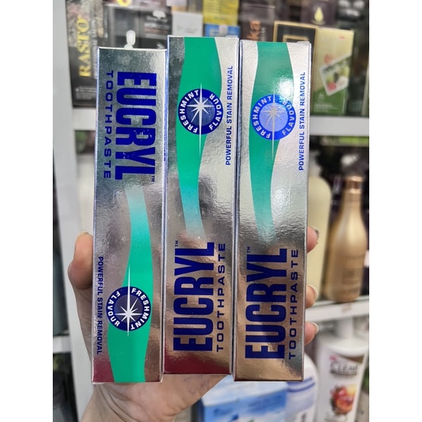 kem đánh răng EUCRYL tẩy trắng răng vị bạc hà 50m ,tẩy da chị những vết ố vàng mảng bám trên răng giúp răng trắng sáng t