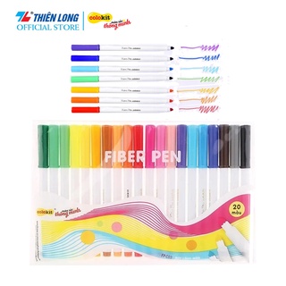 Vỉ bút lông màu fiber pen 20 màu fb-c03 viết hán tự - ảnh sản phẩm 1