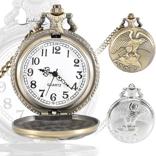 Vintage Jewelry Antique Eagle Wings Quartz Pocket Watch Necklace Pendant Chain Clock Gift @vn