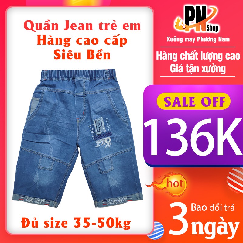 Quần Jean bé trai bé gái giá rẻ lưng thun co giãn 35-50kg BAO ĐỔI TRẢ NẾU KHÔNG VỪA