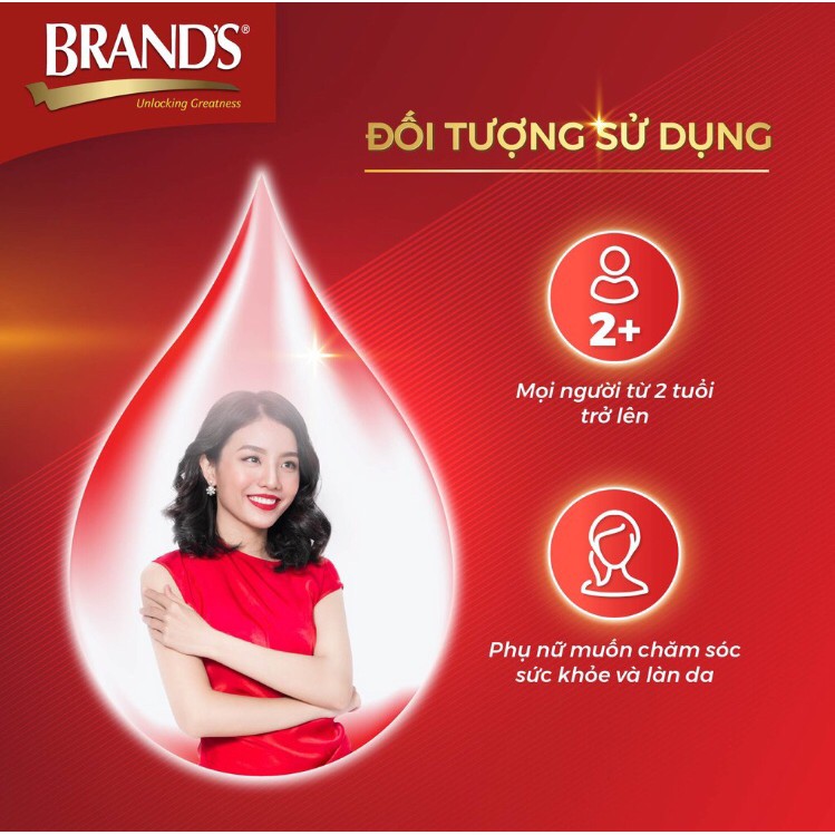 Nước yến thật Brand’s đường phèn hộp 6 hũ x 42g