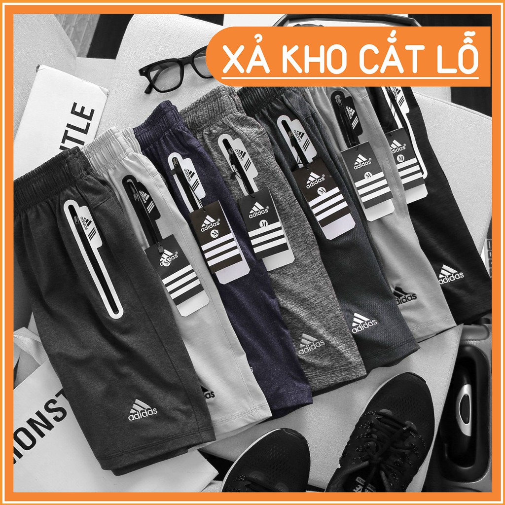 Quần short thể thao nam, quần đùi tập gym nam chất liệu thun poly min mát xước ép boding