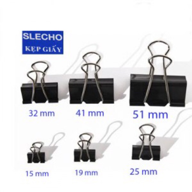 Kẹp bướm - kẹp giấy  Double clip slecho hộp 12 cái tiện lợi