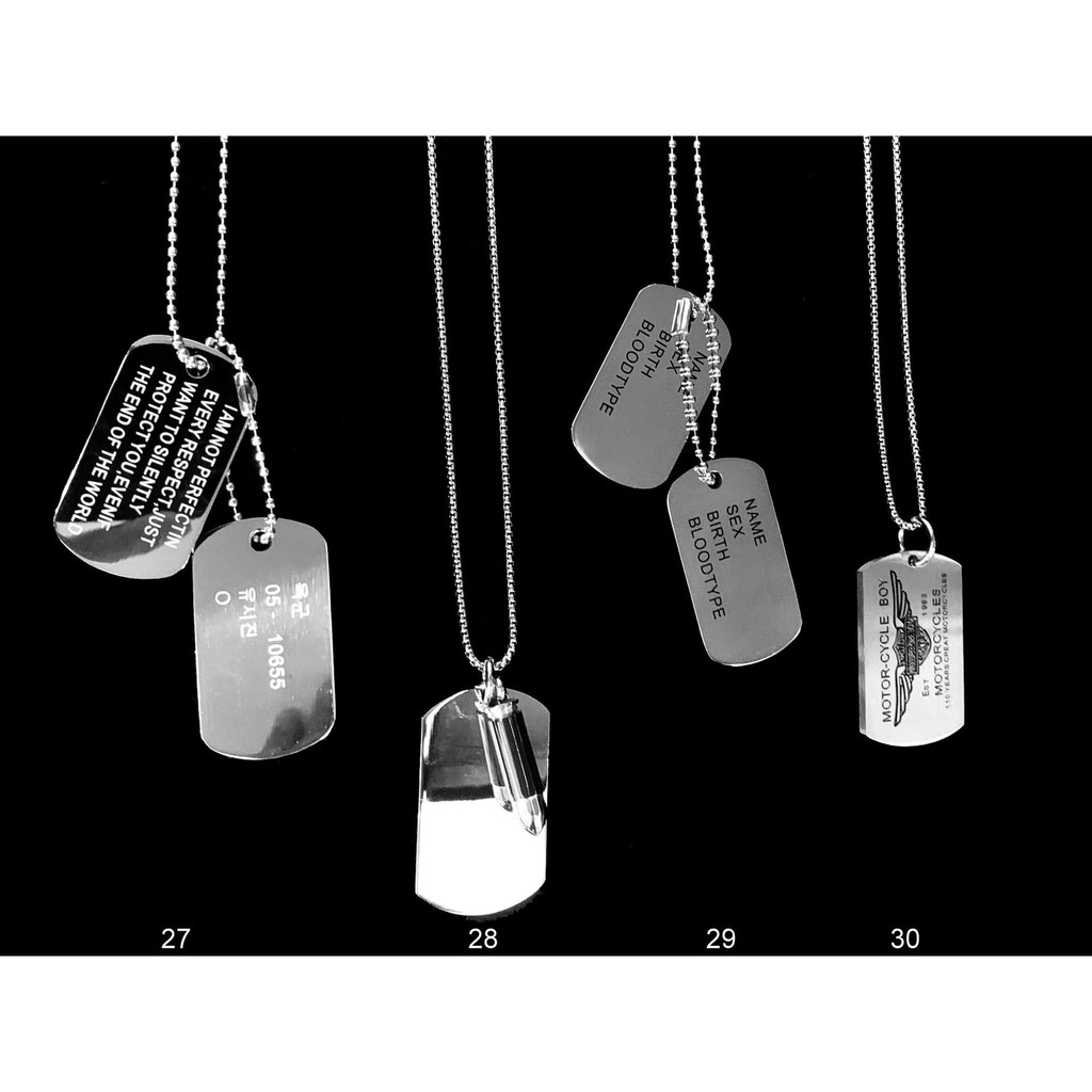 Dây chuyền Chrome heart, vòng cổ chữ thập. Dogtag quân đội cá tính