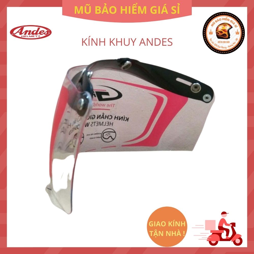 Kính mũ bảo hiểm 3 khuy GRS lắp cho mũ bh 1/2 và 3/4