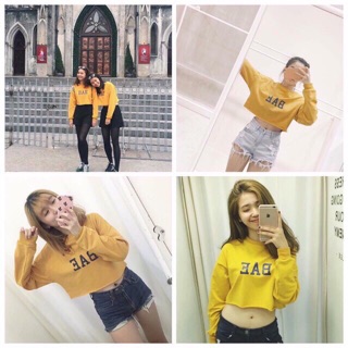 🔥Áo Thun CropTop Vàng BAE