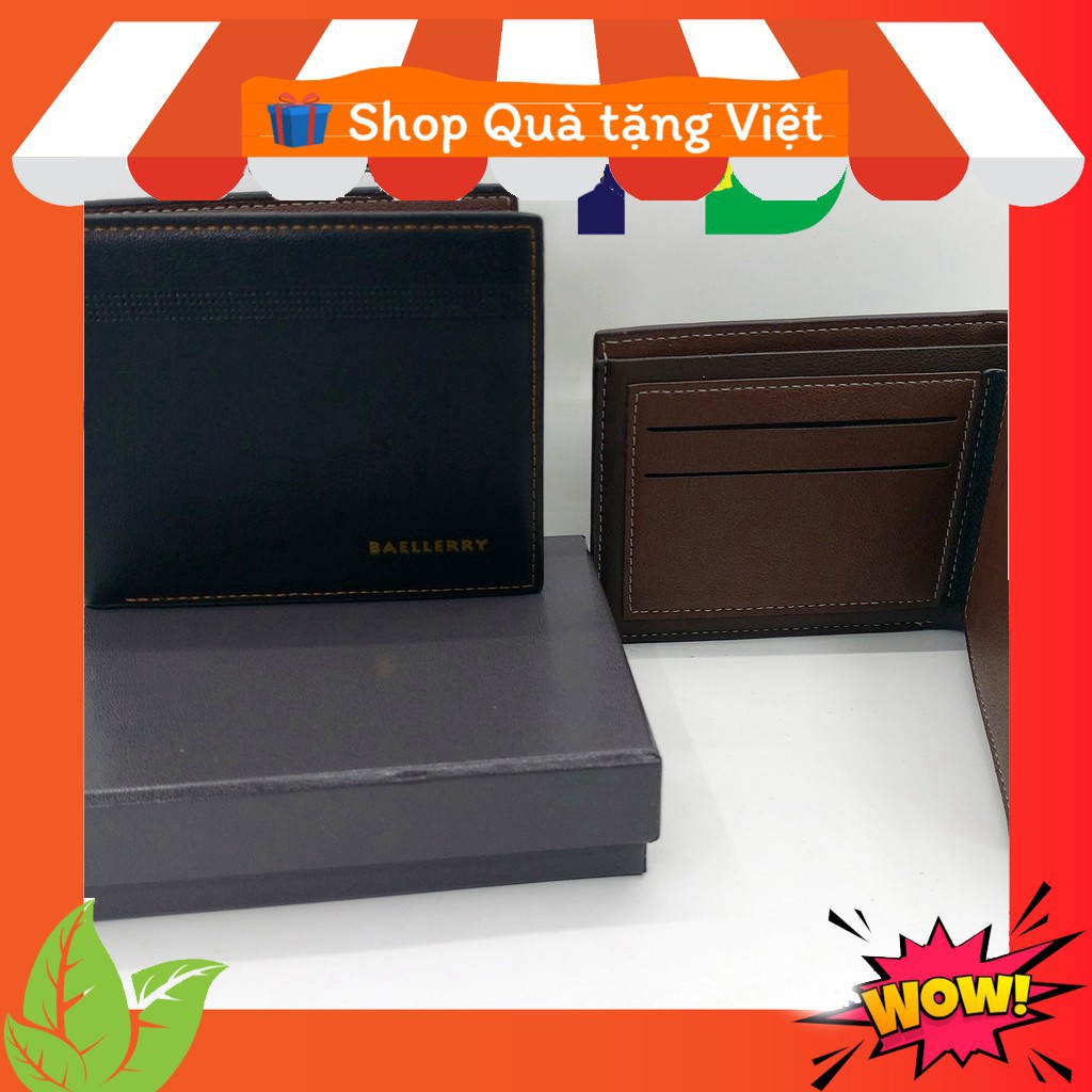 Bóp nam Ví nam ngắn mẫu ngang  ví nam nhiều ngăn tiện lợi - nhỏ gọn - có hộp