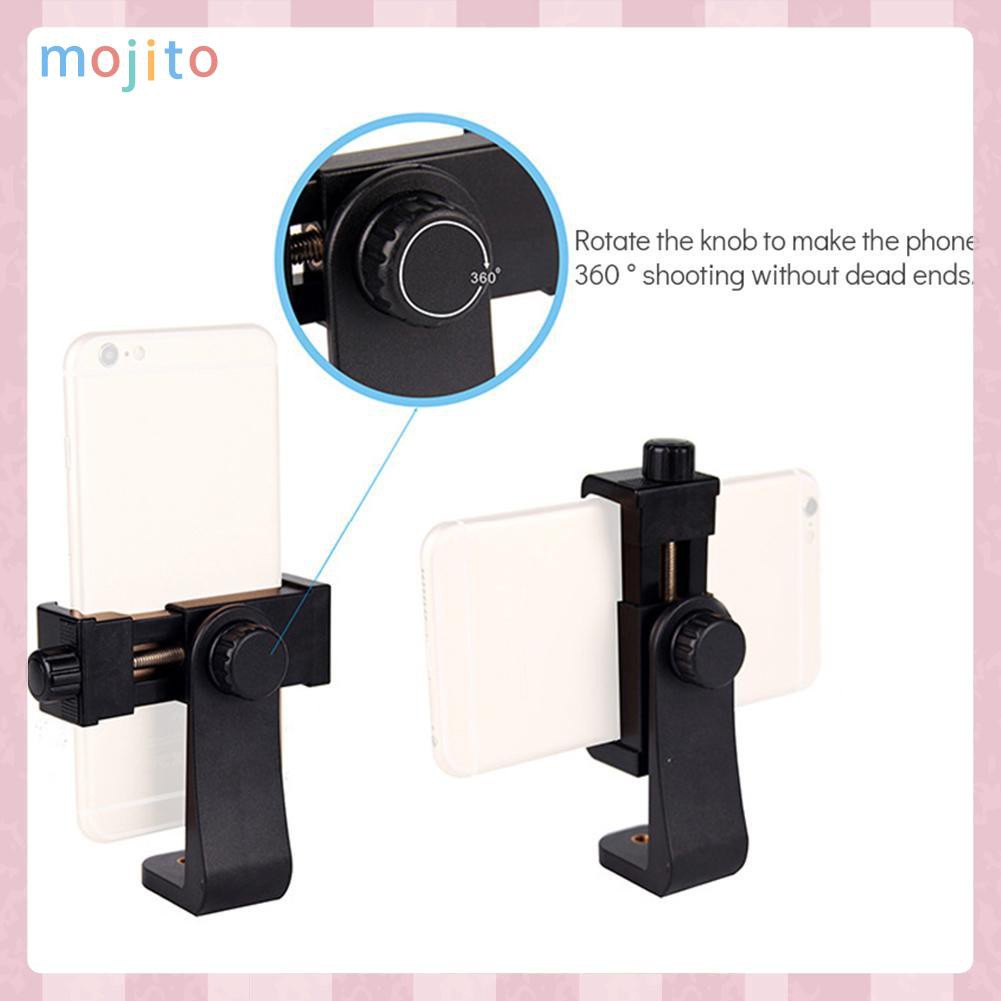 MOJITO Tripod Mount Phone Clip Vertical Bracket 360 Degree Rotating Tripod Adapter