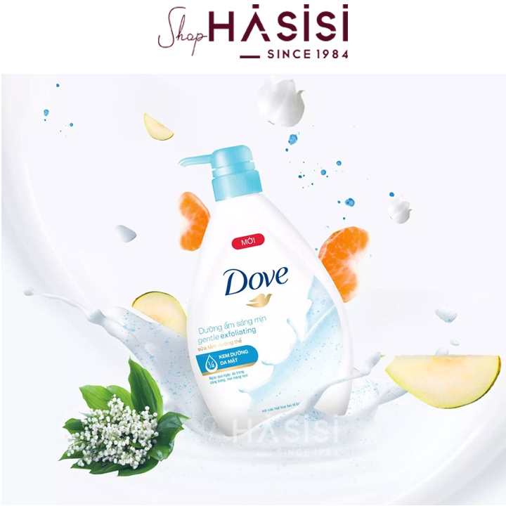 Sữa Tắm Có Hạt DOVE - Gentle Exfoliating 530g( Xanh Dương Nhạt)